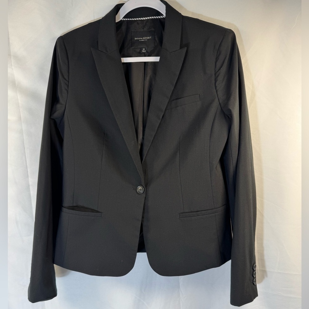 Banana Republic Black Women's Tailored Single-Button Blazer